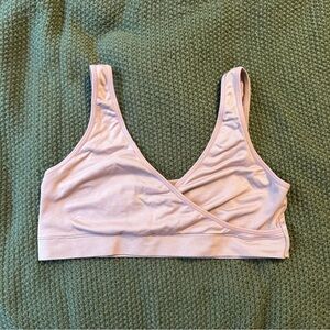 NWOT Auden Light Pink Wrap-Front Seamless Unlined Nursing Bra